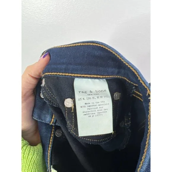 Rag & Bone High Rise Skinny Bedford Denim Jeans Women's Blue Size: 24 NWOT - Picture 9 of 11